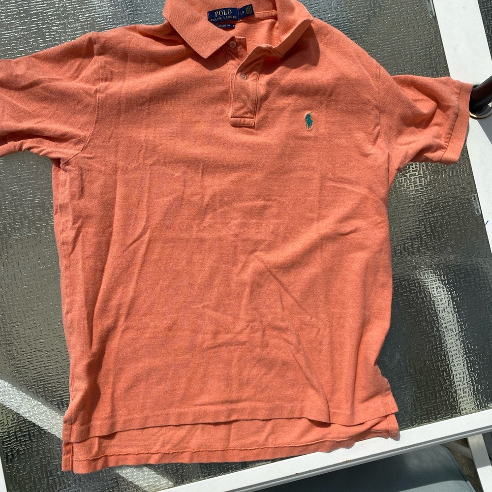 Polo by Ralph Lauren Men's Orange Polo Shirt